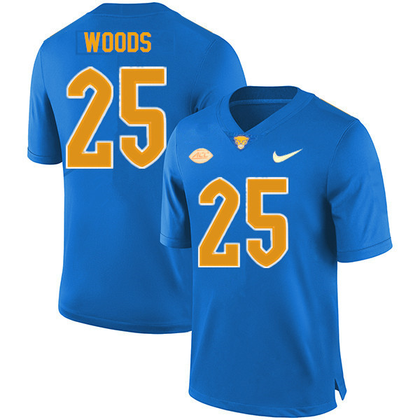 Men #25 A.J. Woods Pitt Panthers College Football Jerseys Sale-New Royal